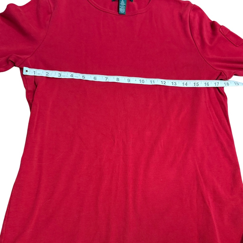 Lauren Ralph Lauren Red Long Sleeve Top‎ XL | Classic Cotton Essential - Picture 7 of 9